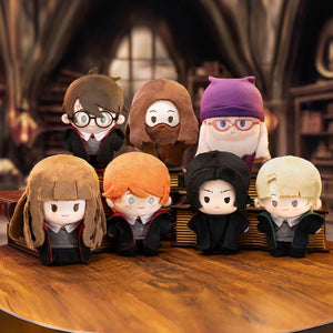 Harry Potter Magic Academy Cotton Dolls complete collection displaying multiple characters from the wizarding world. Full set of officially licensed collectible plush toys.