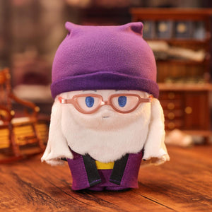 Harry Potter Magic Academy Cotton Doll with purple hat and wizard attire. Collectible plush featuring magical character with distinctive costume elements.