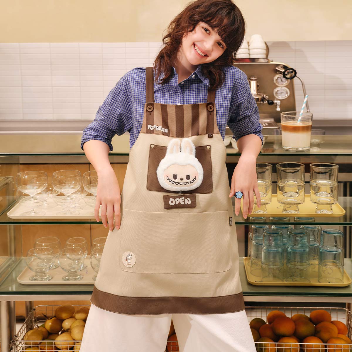 POP BEAN Coffee Factory Series-LABUBU Apron
