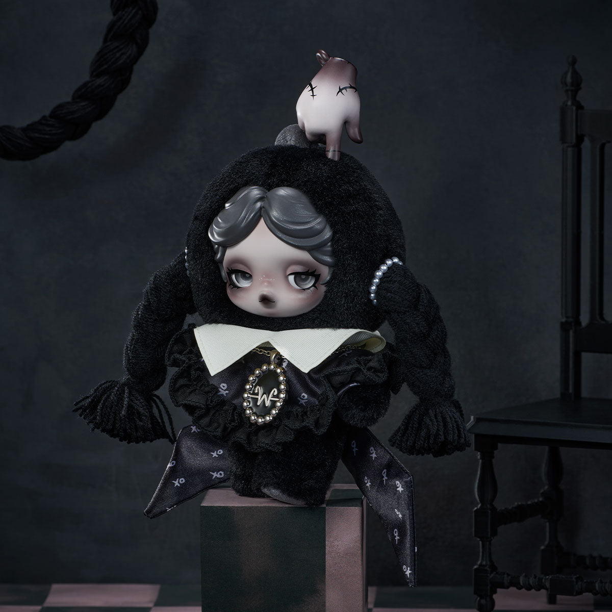 SKULLPANDA × Wednesday Plush(Classic Dress Version)