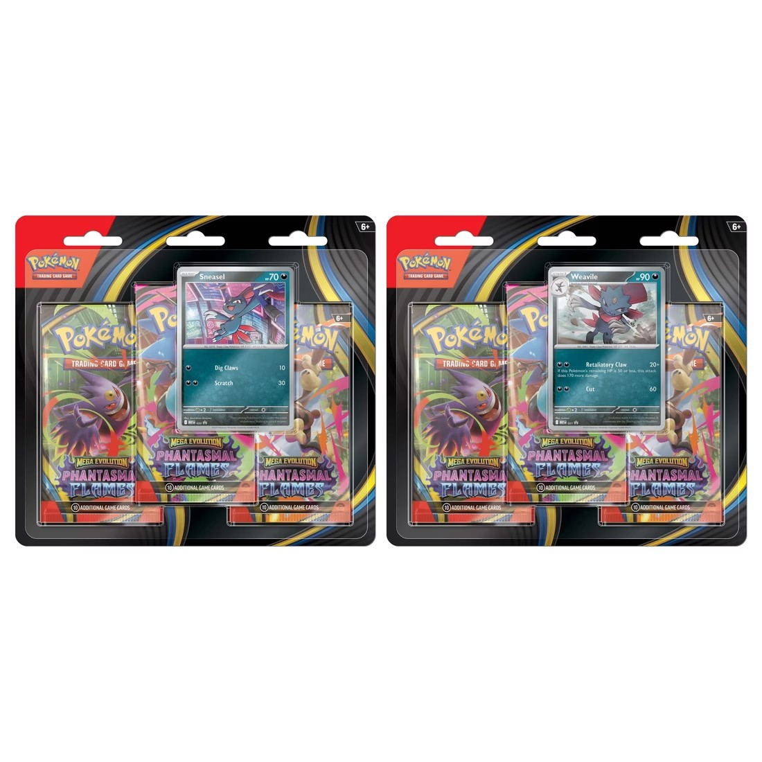 Pokemon Trading Card Game: Mega Evolution - Phantasmal Flames Three-Booster Blister - Assorted