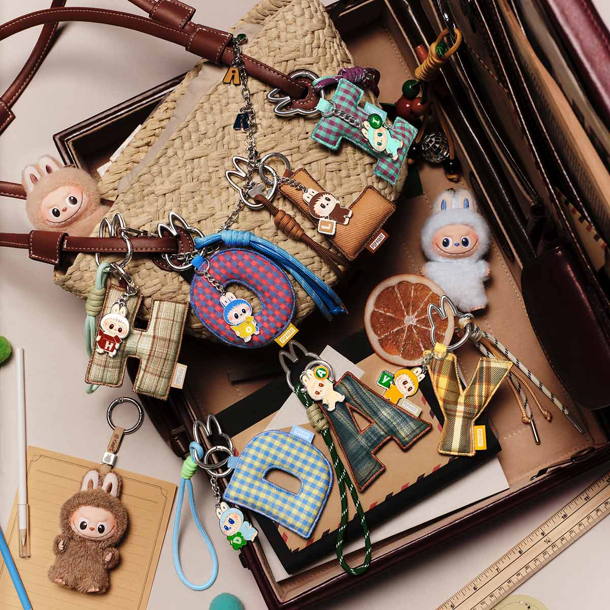 THE MONSTERS LABUBU Pin for Love Series- Letter Pendant