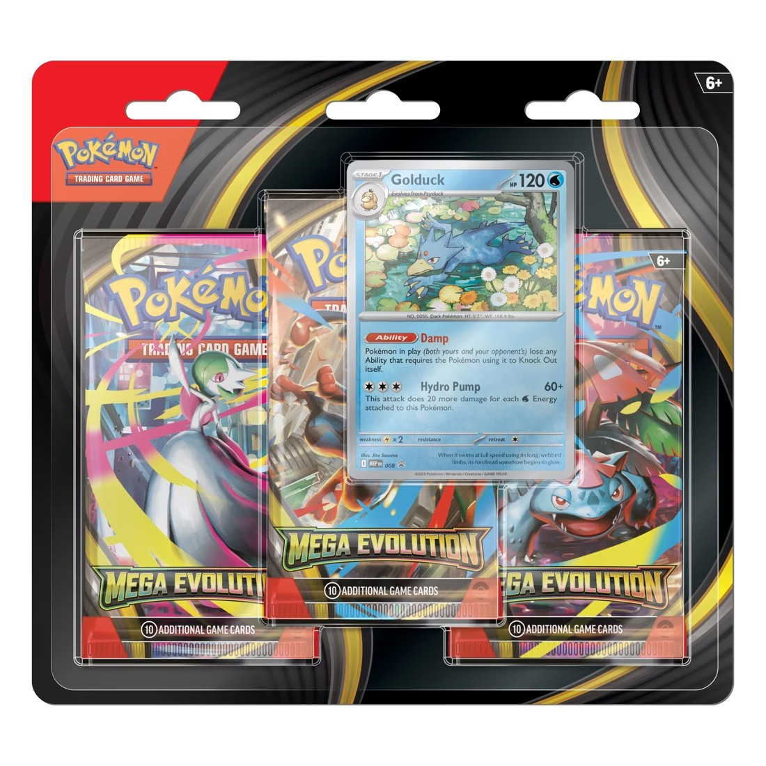 Pokemon Trading Card Game: Mega Evolution Three-Booster Blister Pack - Assorted