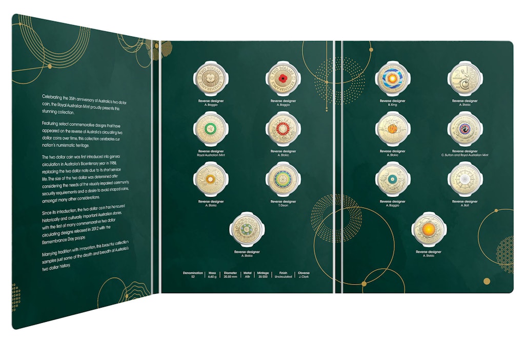 35th Anniversary of the Two Dollar Coin 2023 $2 Fourteen-Coin Collection