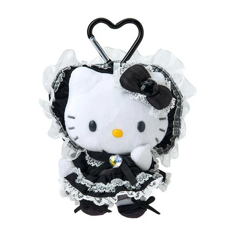 SANRIO Hello Kitty Lolita Black Version Mascot with Carabiner Holder Keychain