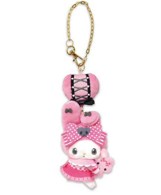Sanrio My Melody 50th & Kuromi 20th Anniversary Fruits Apple Pink Mascot Plush Keychain